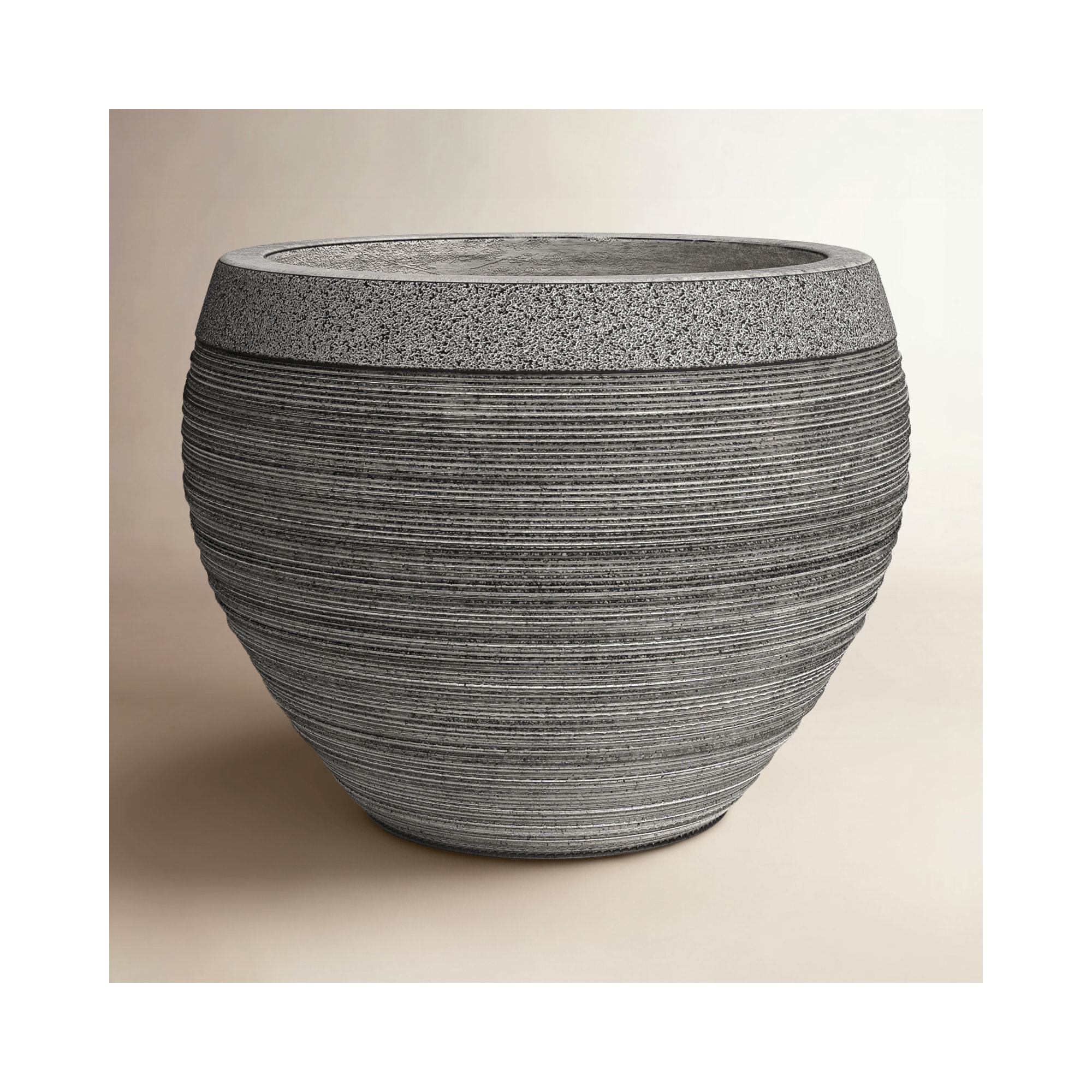 Pot Planter, 9" H x 11.75" W x 11.75" D, Gray