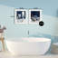 «Blue Bath Floral Interior», ensemble de 2 impressions encadrées sous verre, design par Kim Allen-1401244843-1401244852