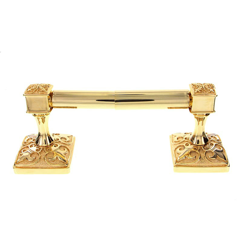 Fleur de Lis Wall Mounted Toilet Paper Holder, Polished Gold