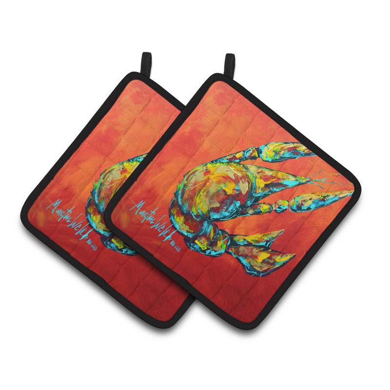 Caroline's Treasures Crawfish Polyester Potholder Set