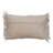 Boho Handwoven Cotton Macrame Lumbar Pillow with Fringe
