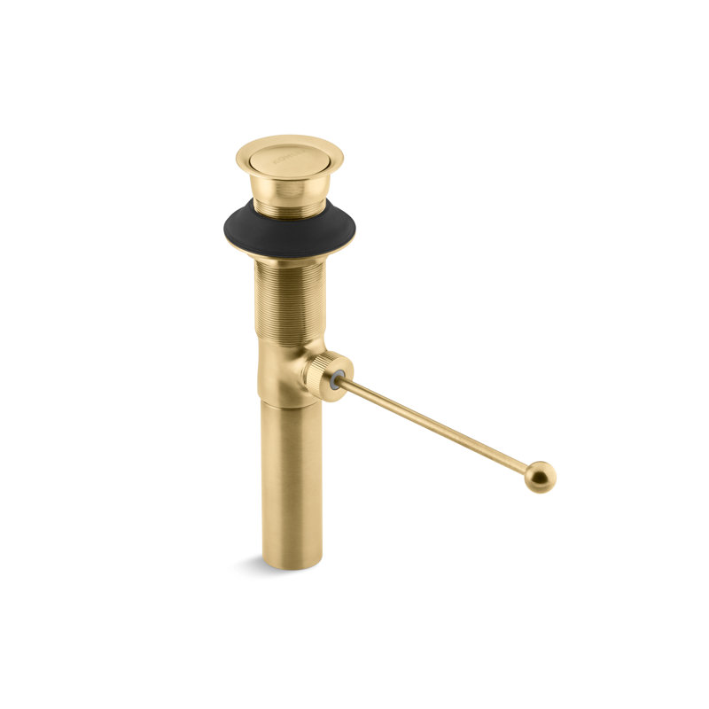 Premier Exposed 1.25" Pop-Up Bathroom Sink Drain With Overflow, No, Vibrant Brushed Moderne Brass