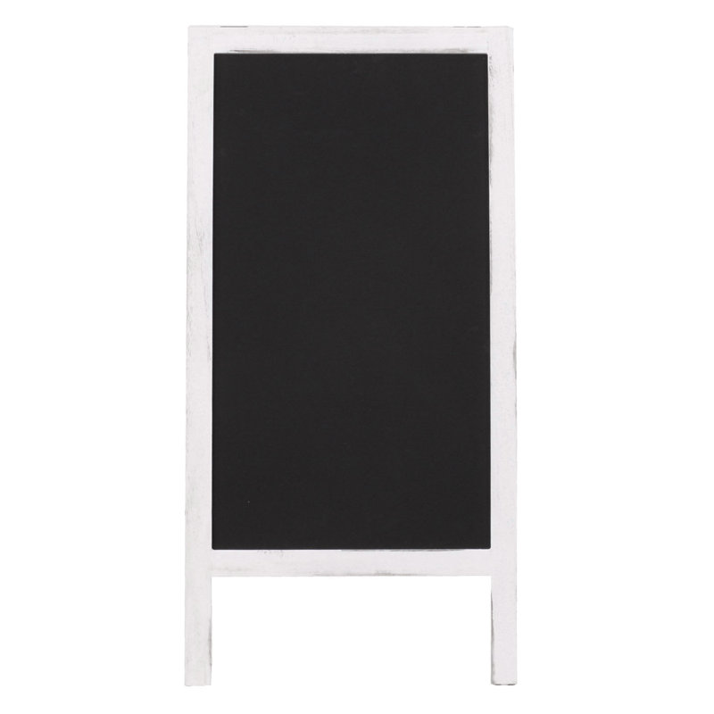 HWC-C17 Free Standing Chalkboard, White/Beige