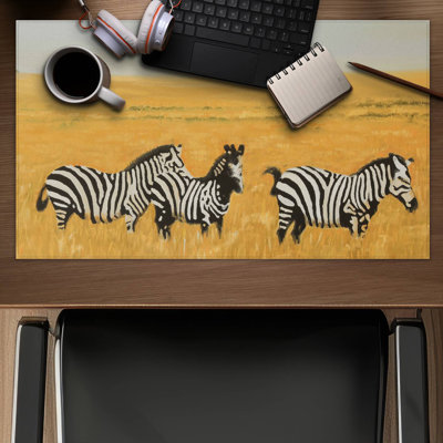 Herd of zebra - 14.00"x24.25" Desk mat
