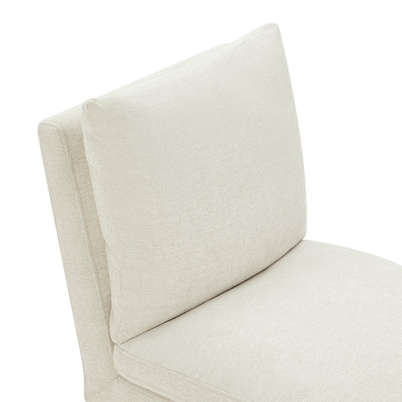 Tabouret de comptoir rembourré Brinley, Chenille de lin Milo