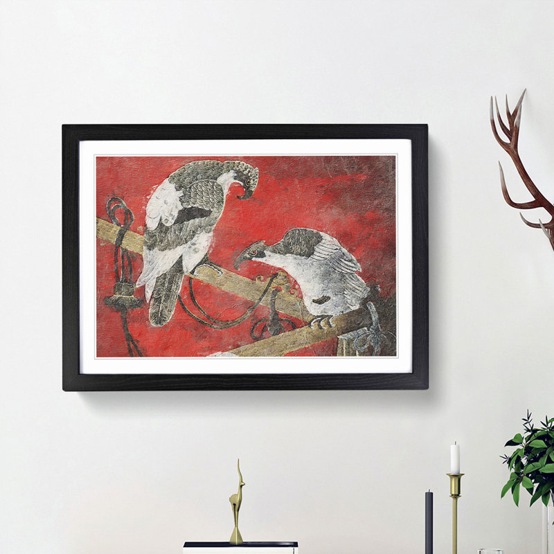 Two Eagles - Framed Print, 36cm H x 48cm W x 2cm D, Black Framed