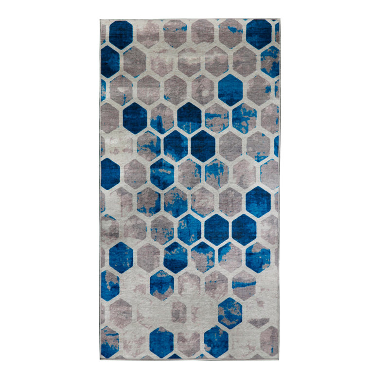 Tapis tissé de qualité supérieure, 2,6 x 4,0 pieds | 100% polyester, antibactérien, antidérapant | Impression numérique 3D, lavable à la machine, hauteur des poils: 0,04 po | Idéal pour le salon, la chambre à coucher et la décoration intérieure