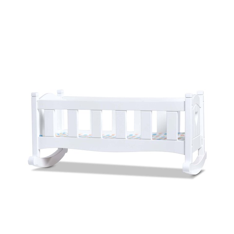 Melissa & Doug Mine to Love Wooden Play Cradle for Dolls, Stuffed Animals - White