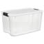 Bac de rangement empilable en plastique transparent avec couvercle blanc Sterilite-115280962