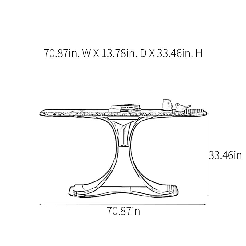 Console Modern Luxury, H 33,46 po x l 70,87 po x P 13,78 po