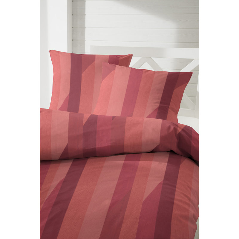 Jarrard Duvet Cover Set, Single - 1 Pillowcase (80 x 80 cm), Red/Brown
