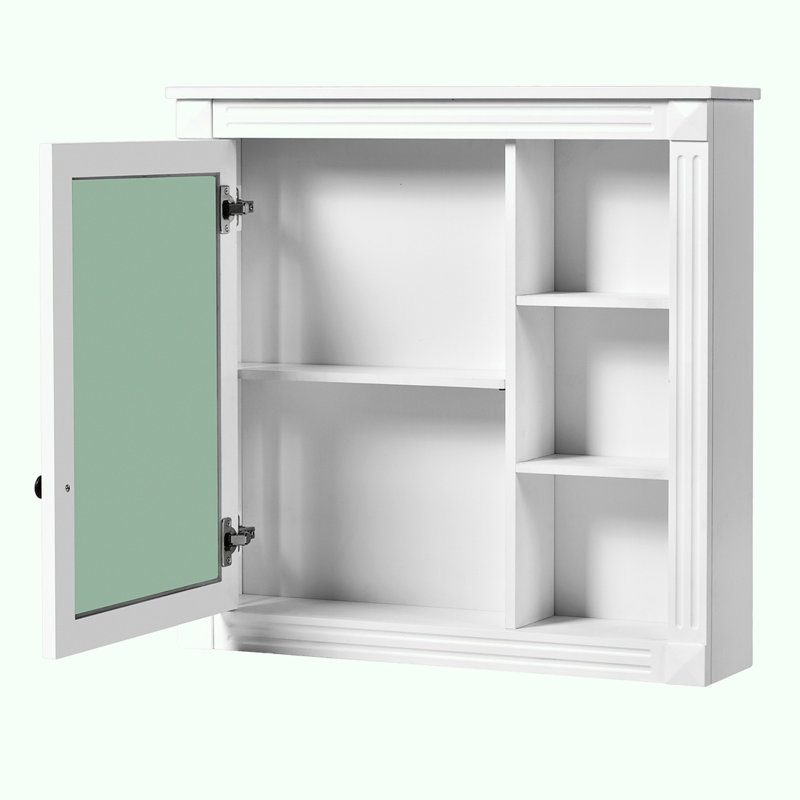 Armoire à pharmacie de salle de bain avec miroir, H 28,7 po x l 29,6 po x P 7,2 po, Blanc