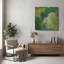 «Blue Lagoon Abstract 1» par Jean Plout, art mural en métal doré, 36 po x 36 po-558317877