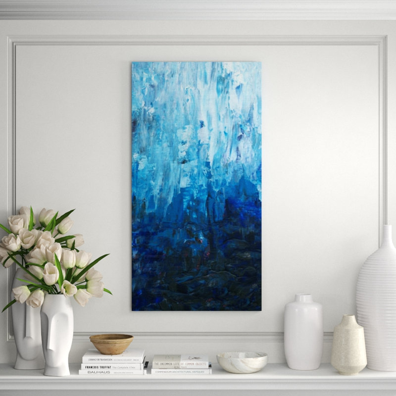 Shower II Painting by Peyton Gray, Knife Gel, 46" H x 24" W x 1.5" D