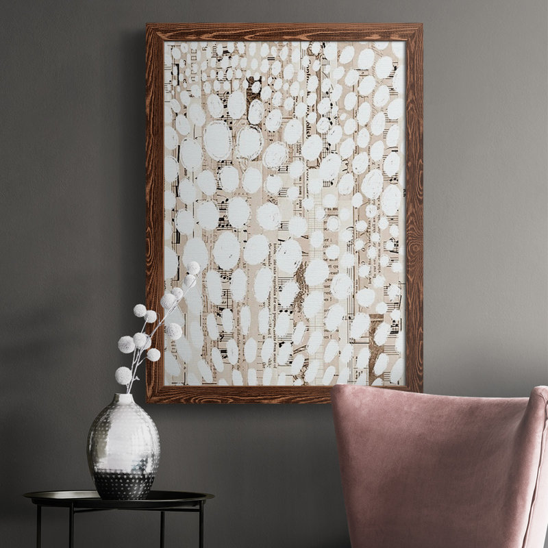 Motif rétro I, reproduction sur toile, H 43,5 po x l 31,5 po, Toile avec cadre érable, Pas de tapis