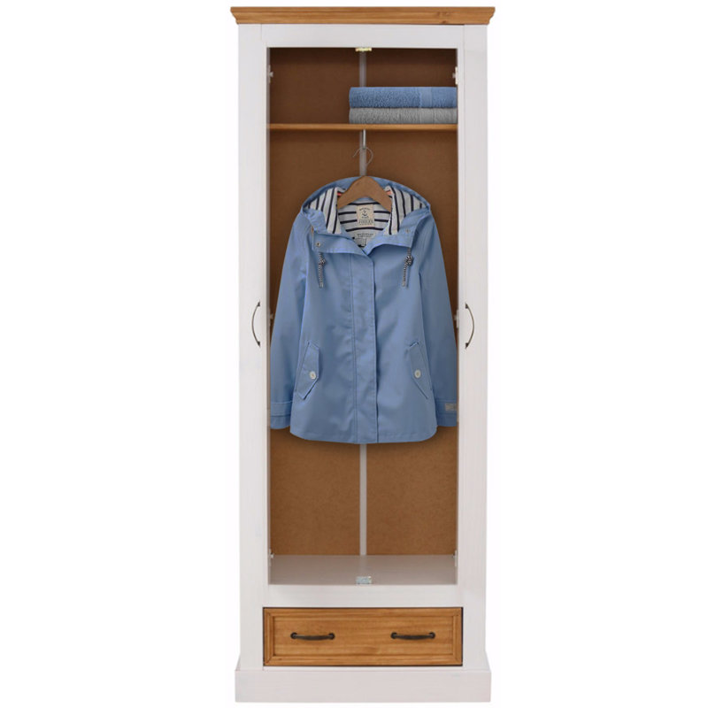Suzie 2 Door Wood Wardrobe, White/Stain