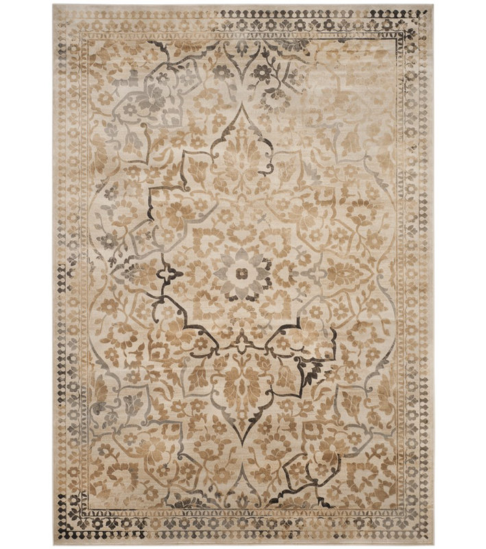 Tapis à motif floral rétro Ercle, Rectangle 8 pi x 10 pi