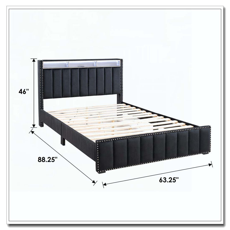 Rangement de lit, Grand, Noir