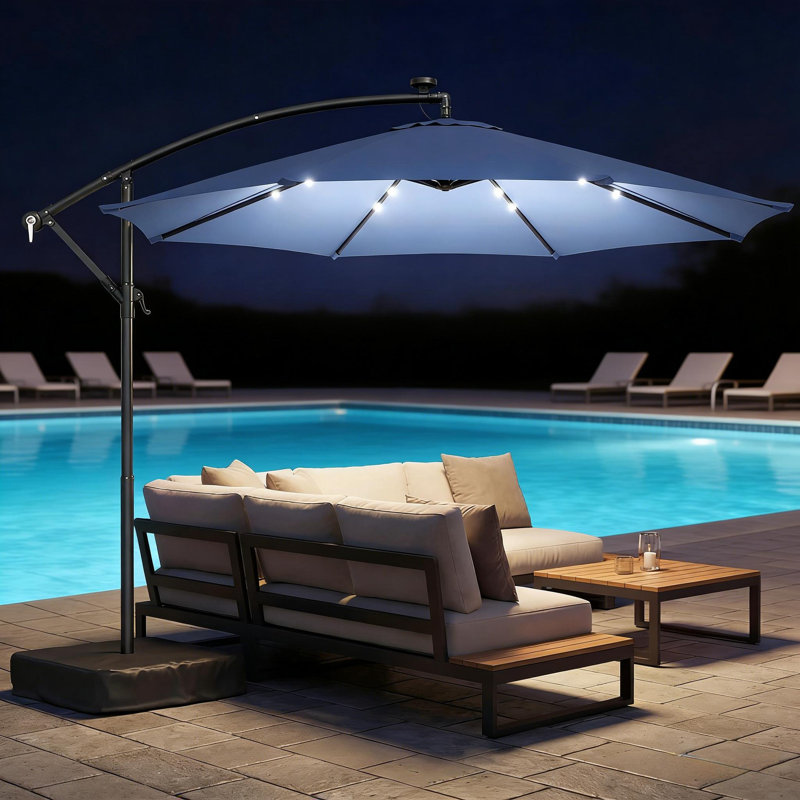 Parasol de jardin moderne, parasol d'extérieur, parasol de patio en porte-à-faux, Dark Blue