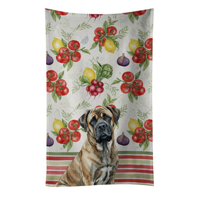 Brindle Mastiff Vegetables Kitchen Towel