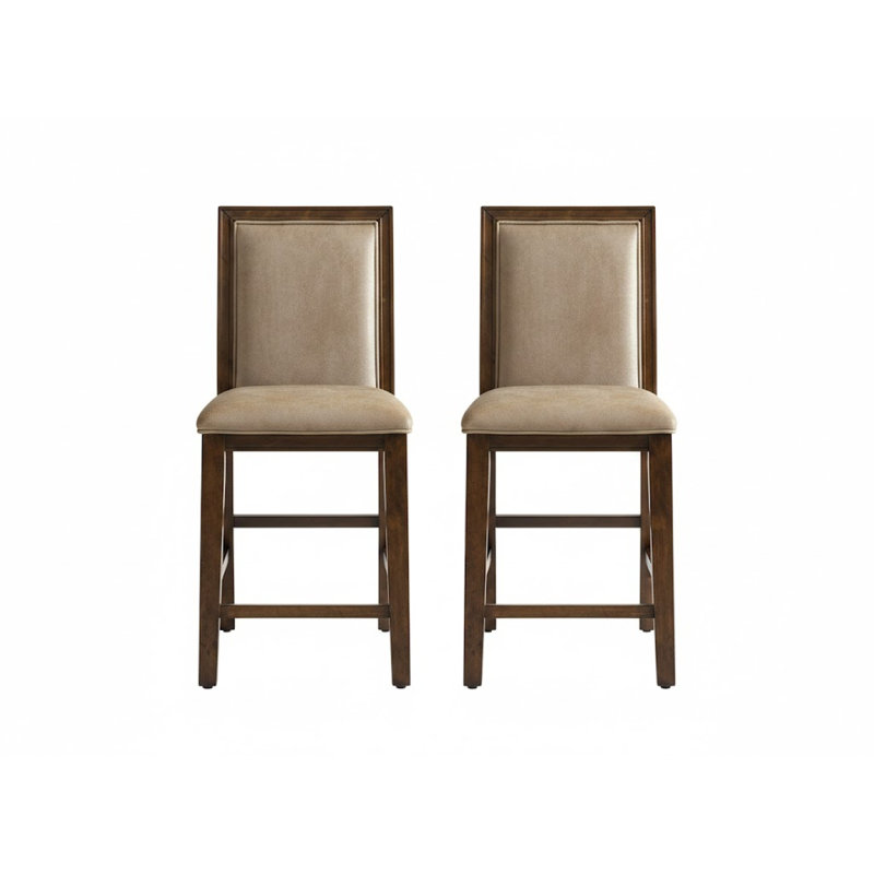 Ensemble de 2 chaises à hauteur de comptoir Teyo Champagne