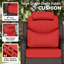 Ensemble de conversation d'extérieur en rotin pour 2 personnes avec chaises pivotantes, coussins d'appui-tête, table d'appoint, repose-pieds et coussins rouges Adcox-1257506760