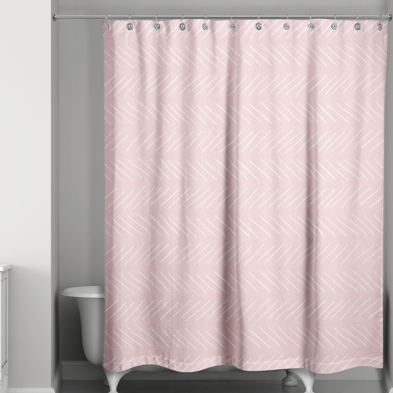 Geometric Shower Curtain, Blush