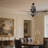 52'' Black Crystal Branch Ceiling Fan With Light And Remote, Reversible Blades