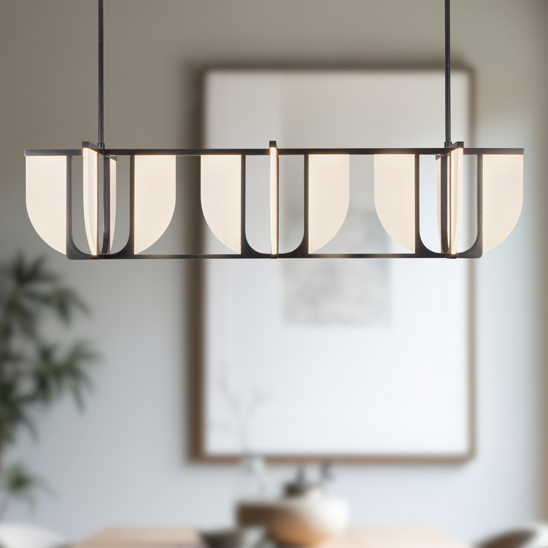 Anders 59-in Black dimmable LED Linear Pendant, Oil Rubbed Bronze