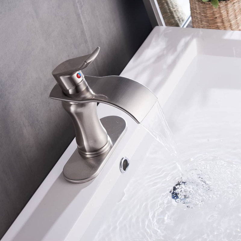 Robinet de salle de bain monotrou en laiton massif