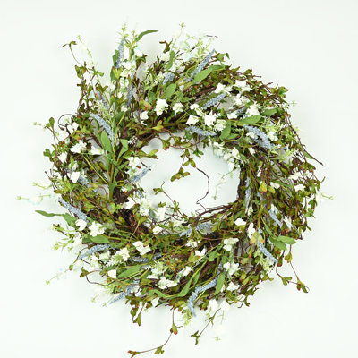 Couronne de fleurs artificielles 24 po à fleurs