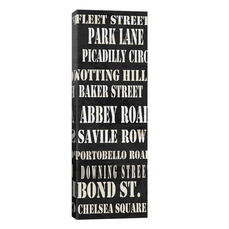 London Streets - Panoramic Print on Canvas, 121.92 cm H x 40.64 cm W x 1.91 cm D, Wrapped Canvas