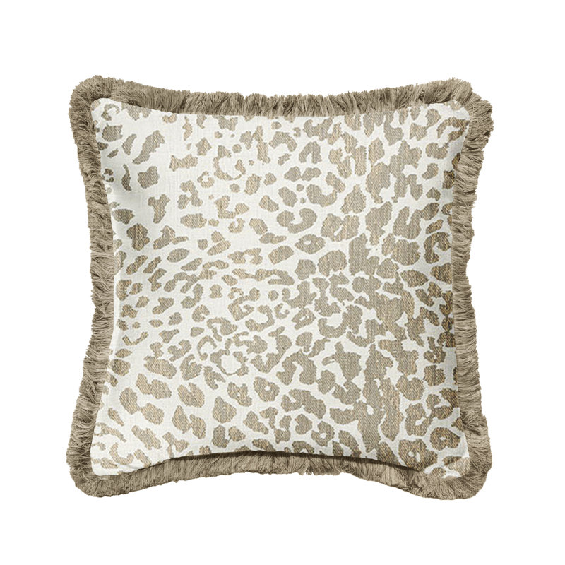 Fringed Outdoor Throw Pillow