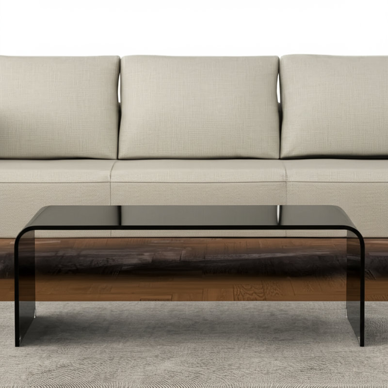 Table basse 24 "en verre noir