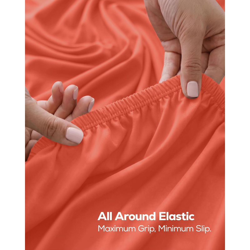 Drap-housse Utopia Bedding - Drap-housse - Poche profonde - Microfibre douce - Résistant au rétrécissement et à la décoloration - Entretien facile - 1 drap-housse seulement (Corail)