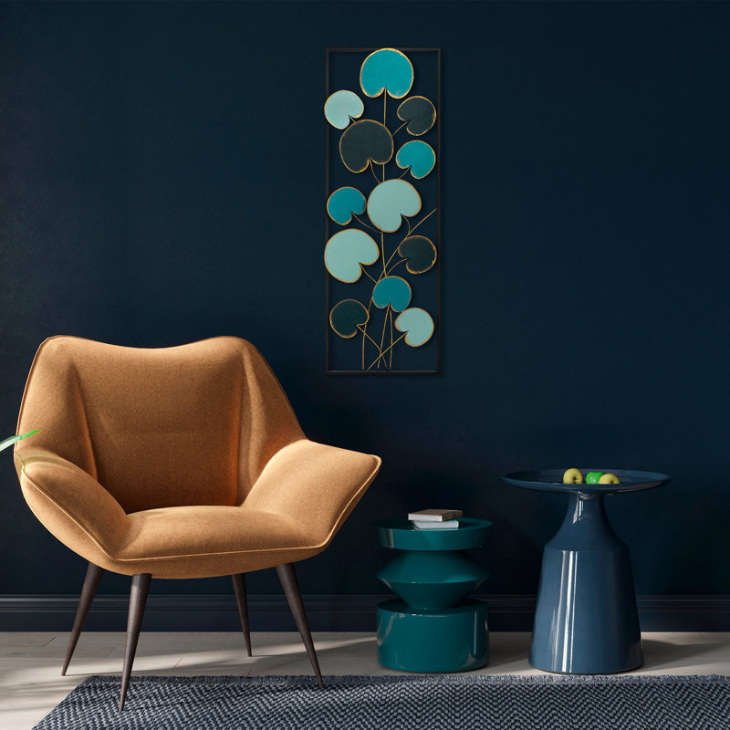 Hand-Painted Decorative Metal Wall Accessory, 12.6 x 35.4 inches | 100% Metal, Thickness: 0.06 inches | Unique Color Variations, Easy Wall Mounting | Perfect for Home Décor & Stylish Interiors