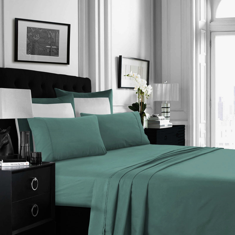 Microfiber Sheet Set, Twin Sheet Set + Fitted Sheet + 1 Pillowcase, Teal
