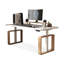 Blanc + bureau rectangulaire en bois massif + bois manufacturé + acier au carbone Burlywood-108224993