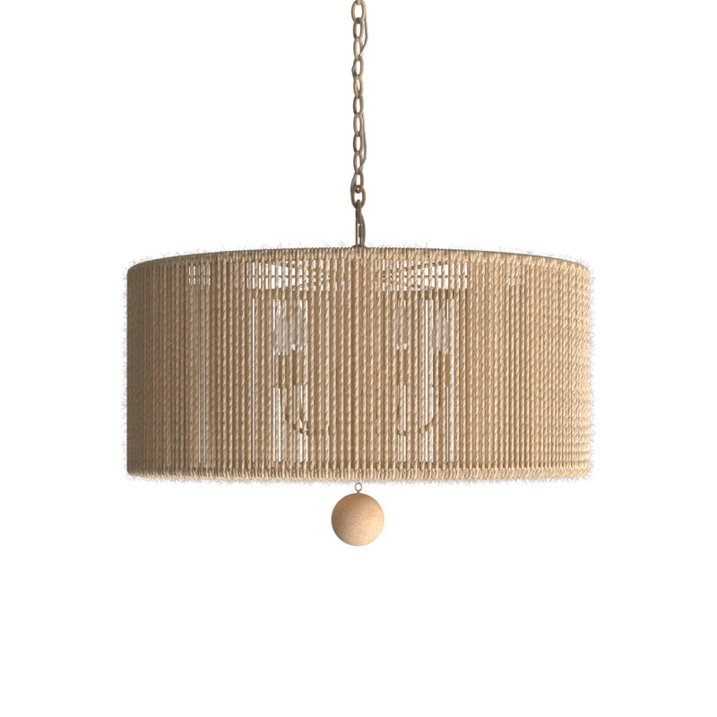 Kason 5 - Light Natural/Bronze Drum Pendant