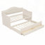Lit de jour avec lit gigogne et 2 tiroirs de rangement, canapé-lit en bois avec dossier capitonné pour une utilisation polyvalente-118093624