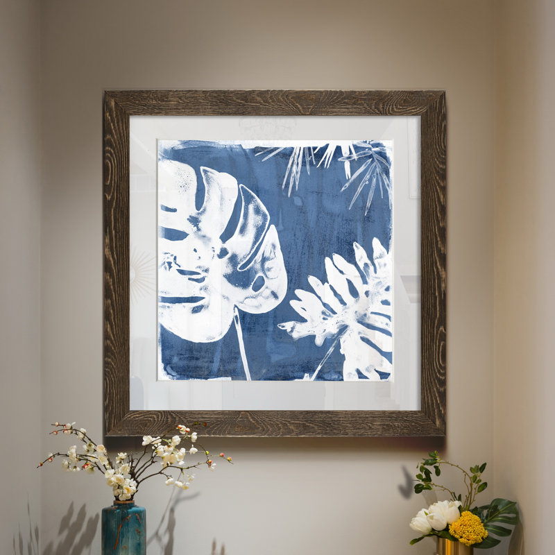 Indigo Indigo impressions I-reproduction d’art, H 17 po x l 17 po x P 1,5 po, Reproduction avec cadre en noyer