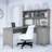 Paelynn L Shaped Credenza Desk with Hutch-1541993919