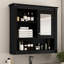 Armoire de salle de bain murale avec porte miroir, armoire de rangement murale avec tablettes, armoire de rangement de salle de bain pour la maison-874362215