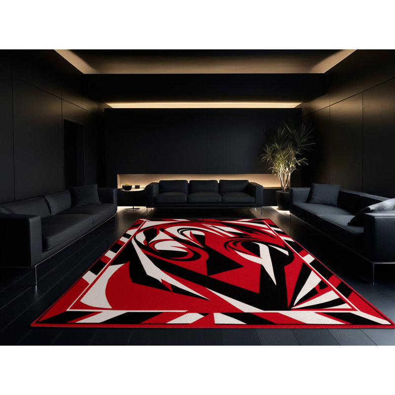 Scarlet Tempest Rug, Square 6'