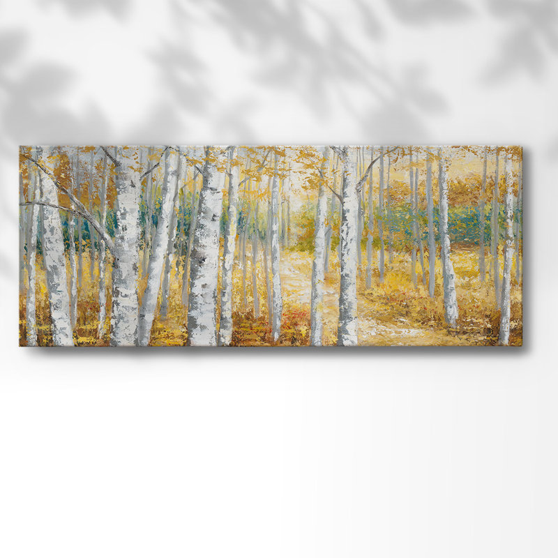 Birch Path II sur impression sur toile, H 12 po x l 30 po x P 1,5 po