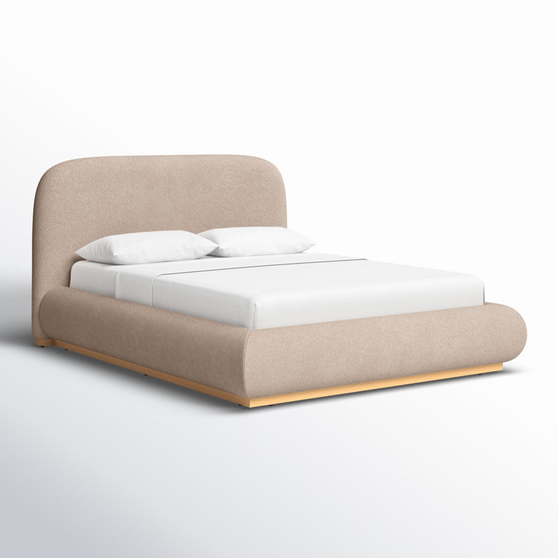 Jennabryanna Boucle Bed, Light Brown Boucle, Queen