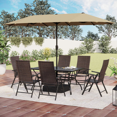Rectangular 7 - Piece 6 - Person 152.4Cm L Outdoor Table Set