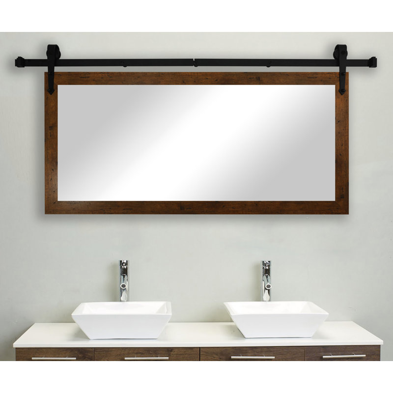 Neace Mirror, 31" H x 62" W, Light Walnut