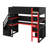 Modern Gaming Loft Bed With Innovative Storage Stairs, Spacious Desk, Customizable Shelves & Pegboard-1453591726