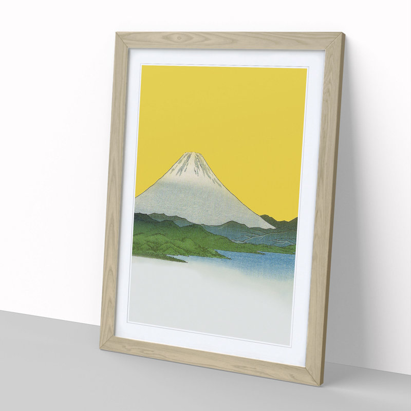 Mount Fuji V2 - Picture Frame Painting, 90cm H x 65cm W x 2cm D, Oak Framed